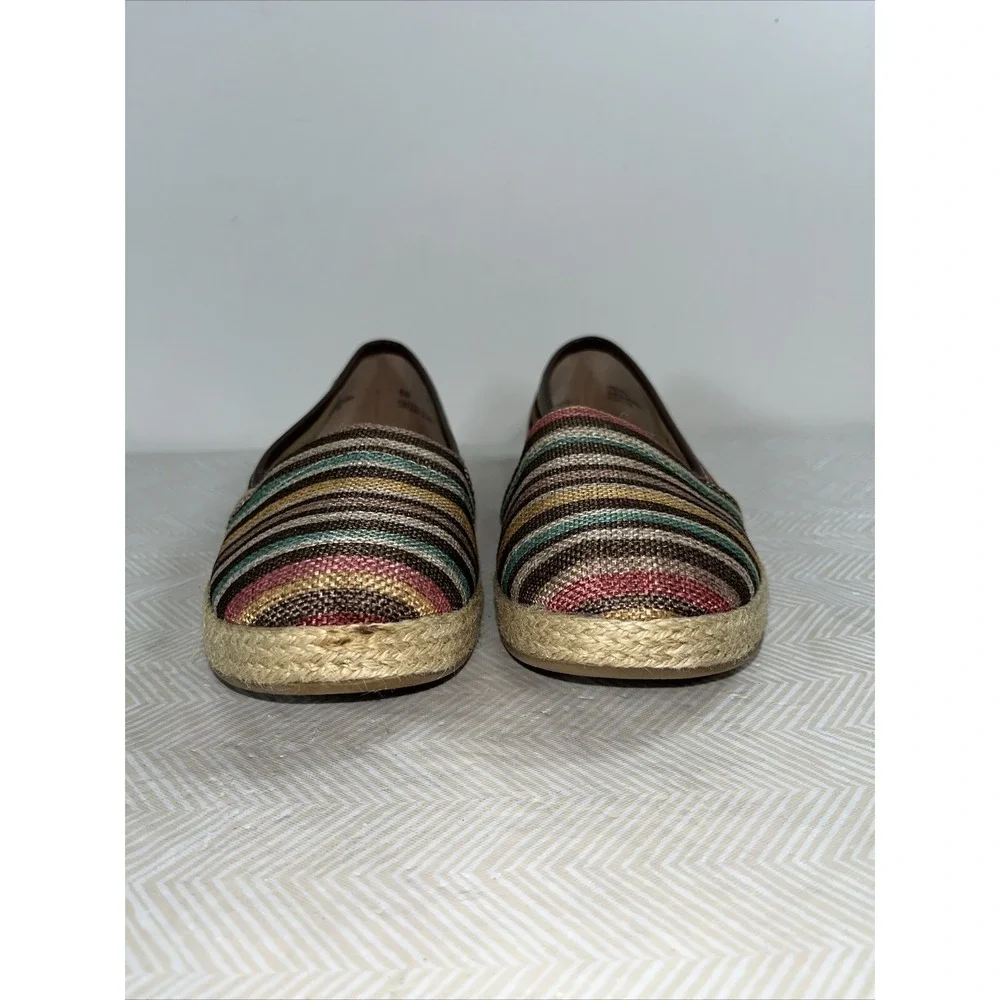 BOC Born Womens Franki Espadrille Flats Sz 6M Striped Slip On Shoes Comfort 90's